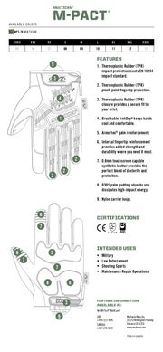 Тактичні рукавиці M-Pact Mechanix Multicamo, MX-MPT-78 MC, Multi Camo, Multi Camo, L